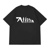 Men T-Shirt Aphex Twin Oversized Cotton Tops Harajuku Short Sleeve Tee Y2k Streetwear Korean Fashion Vintage Aesthetic Clothing S