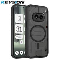 KEYSION Magnetinis telefono dėklas Nothing Phone 2A Plus Silikonas+PC Matinis permatomas Atsparus smūgiams galinis dangtelis Nothing Phone 2A for Nothing Phone 2A juoda