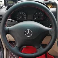 Rankomis siūta juoda neslystanti odinė vairo apdangalas Mercedes Benz Viano W639 Vito 2003-2014 Sprinter 2006-2013 style 1