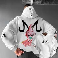 Dragon Ball Z Majin Buu Rožinis Džemperis Vyrams Anime Gatvės Stiliaus Kostiumo Dalis Megztinis Su Japonišku Spaudiniu Laisvas Megztinis Gerbėjams Per didelis Drabužis 4XL