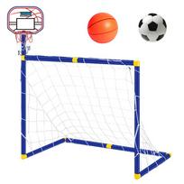 2 viename nuimamas futbolo vartų rinkinys Plastikinis nuimamas vartų stulpas Tinklas Futbolo vartai Linksmi žaidimai Žaislai su krepšinio stoveliu Futbolo vartai
