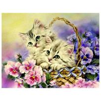 Huacan Diamond Painting Deimantinis siuvinėjimas 5d pasidaryk pats pilnai kvadratiniai gyvūnai katė - deimantinė mozaika 20*25 cm beige