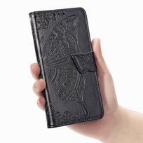 Butterfly Leather Book Flip Wallet Case Telefono dangtelis, skirtas Redmi 12 12C 10 10C 9A 9C 10A Note 12S 12 Pro+ 5G 8 8T 9S 9 10S 11 11S Samsung A14 A54 A34 XiaoMi Mi A2 Lite juoda