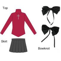 Scione Fate Stay Night Rin Tohsaka Cosplay Kostiumas Moterims Raudonas Viršus Sijonas Helovino Apranga S raudona