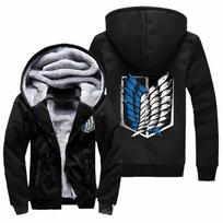 Anime Attack on Titan Cosplay Kostiumas su gobtuvu, storu gobtuvu, striuke su užtrauktuku. 5XL