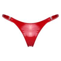 Moteriškos seksualios lakuotos odinės kelnaitės apatinis trikotažas Šlapias žvilgsnis Blyksintis žemas, dirbtinės odos apatinis trikotažas G-string string S raudona