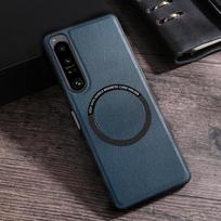 Magsafe magnetinis dėklas, skirtas Sony Xperia 1 10 5 IV belaidžio įkrovimo Magsafing dangtelis, skirtas Sony Xperia 1 IV 10 5 III Skin Feel Odinis smūgiams atsparus dangtelis Xperia 5 IV žalsvai mėlyna