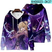 Genshin Impact Cosplay kostiumas Mona Kaeya Klee Diluc Venti Paimon Zhongli Keqing Ganyu Unisex 3D drabužiai su užtrauktuku 3XL