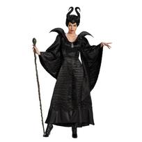 Devil Queen Cosplay kostiumas Helovinas Moterų juoda raganos pikta suknelė su ragais S juoda