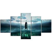 Be rėmo 5 dalys BioShock The Collection vaizdo žaidimo sienų menas drobės plakatai paveikslai namų dekoras vaikų kambariui 20x35cm*2  20x45cm*2  20x55cm*1