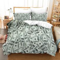 3D pinigų patalynės komplektas su USD spaudiniu Antklodės užvalkalas ir pagalvės užvalkalas 2/3 vnt. AU240 * 270 Pilnas dydis Namų dekoravimas Baby 100x135cm