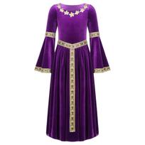 Viduramžių kostiumas mergaičių viduramžių suknelė senovinė maxi suknelė princesės suknelė Renesanso Cosplay kostiumo vakarėlio suknelė 5-6 Years violetinė