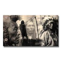 Juodai balti indėnų drobės tapybos plakatai spaudiniai Portretai Quadros sieniniai paveikslai, skirti svetainės dekoravimui Cuadros 20x40cm