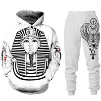 Horas Egipto dievas Egipto akis Faraonas Anubis Hoodie Sportinis kostiumas Vyriški drabužių rinkiniai Pavasario rudens sportiniai kelnės Vyriškas megztinis kostiumas 6XL