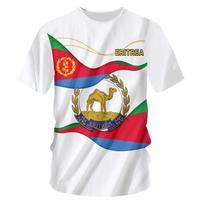 Eritrėjos vėliava Eritrėjos logotipas 3D spausdinti marškinėliai, viršutiniai marškinėliai trumpomis rankovėmis, laisvalaikio kaklo gatvės apranga Abrham Eritrėjos marškinėliai S