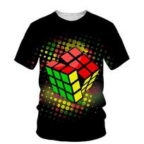 Rubiko kubo rašto 3D spausdinimo grafiniai marškinėliai vyrams Summer Trend O Kaklo trumpomis rankovėmis marškinėliai Hiphopo stiliaus laisvalaikio vyriški viršutiniai drabužiai XS