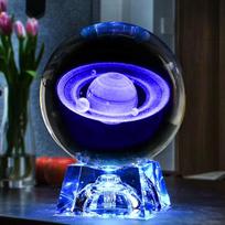 LED krištolo rutulys 3D saulės sistemos planetos krištolinis rutulys stiklo rutulys namų dekoravimas Valentino dienos dovanų papuošalas
