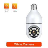 „Wifi E27“ lemputės stebėjimo kamera belaidė naktinio matymo HD automatinė žmogaus sekimo apsauga, kūdikio monitoriaus mastelio keitimas, spalvotas vaizdo įrašas White Camera(1mp)