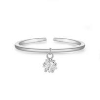 ANDYWEN 925 Sterling Silver Gold Pentagram Zirconia Pendant Adjustable Ring Fashion Jewelry Gift For Women M