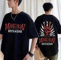 „Maneskin“ geriausi „Rock Am Ring“ marškinėliai Italų roko grupės „Unisex“ moterų marškinėliai Retro hiphopo gotikos negabaričiai marškinėliai Laisvalaikio gatvės apranga L