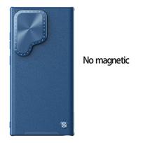 NILLKIN, skirtas Samsung Galaxy S24 Ultra telefono dėklui CamShield Prop odinis magnetinis dangtelis Kameros apsauga galinis dangtelis No Magnetic Blue