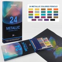 Brutfuner 24/50/72 spalvų metalo pieštuku piešimo eskizų rinkinys Minkštos medienos auksinės spalvos pieštukas, skirtas mokinių mokinių raštinės reikmenims meno reikmenims 24 Colors