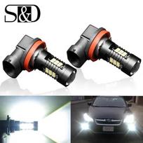 2 vnt H8 H11 Led HB4 9006 HB3 9005 rūko žibinto lemputė 1200LM 6000K balta automobilio dienos lempos automobilių dalys H8 juoda/raudona