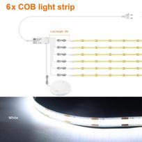6 rinkiniai 220V COB LED juostos lygiagrečių šviesų lanksčios LED juostos pritemdomas jutiklinis jungiklis po spintelės lempai, apšvietimui 1M