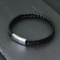 Nauja vyriška odinė apyrankė, neišblunkanti, nerūdijančio plieno apyrankė, skirta „Hombre Surf Cable“ liemenėlei, dovana vyrui, pintas „Bijoux Homme Joias“ L 20.5cm 8Inch