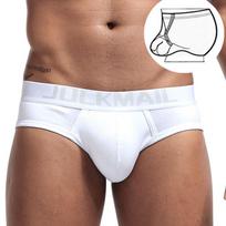 Kelnaitės JOCKMAIL medvilninės, kvėpuojančios, minkštos, žemos vyriškos apatinės kelnaitės su reguliuojamo dydžio žiedu viduje Vyriškos mados sportinės kelnaitės M balta