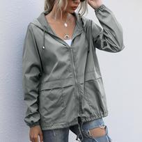 Moteriška didelio dydžio lengva lauko žygio lietaus striukė su užtrauktuku ir gobtuvu, kasdienė softshell striukė 5XL