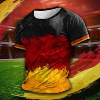 Vokietija Vyriški marškinėliai Deutschland Vėliavos Spausdinimas Apvali apykaklė Trumpomis rankovėmis Laisvi marškinėliai Atsitiktiniai Streetwear Vasaros Vyriški drabužiai S