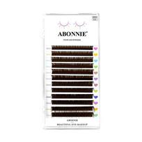 Abonnie Brown Klasikinės blakstienų priauginimo 0,03 Purios Blakstienos Mišrus padėklas Šokolado spalvos Blakstienos CC riestumas C&0.05mm&MIX