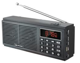 HIFI žemųjų dažnių stereofoninis nešiojamas AM/FM radijas L-518 su TF USB AUX LED ekranu 2*1200mAh įkraunama baterija