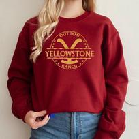 Yellowstone Dutton Ranch megztiniai 1883 Yellowstone TV šou Unisex Hoodie Western Cowboy Cowgirl džemperis Rip Wheeler megztiniai S raudona
