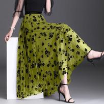 HI-FASHION ilgas tinklinis sijonas su dideliu juosmeniu Tiulio sijonas moterims pavasario vasara elastingas moteriškas klostuotas A formos sijonas moteriškas midi sijonas M žalia