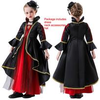 Cosplay mergaičių puošni suknelė 4-12 metų Vampyras Cosplay raganos princesės kostiumas Helovino vaikų vakarėlio karnavalas 120