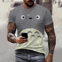 Vasaros Anime Totoro 3D Spausdinimo Marškinėliai Vyrams Moterims Animacinių Filmų Marškinėliai Oversized Harajuku Gatvės Apranga T-shirt Viršūnės XS
