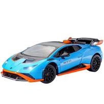 1/24 Lamborghini Huracan STO Supercar Alloy Toy Car Model Sound and Light Children's Toy Collectibles Birthday Gift mėlyna