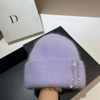 Tikras triušio kailis deimantai raidės pupelės Kepurės moteriškos žieminės šiltos megztos kepuraitės Garsus prekės ženklas Lady Kasdienis Bonnet Slidinėjimo kepuraitė One Size