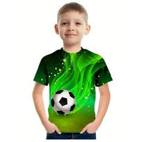 Vaikų marškinėliai Futbolas 3D spausdinimo marškinėliai Berniukams Atsitiktiniai marškinėliai trumpomis rankovėmis Gatvės futbolo viršūnės Mergaitėms Berniukams Sportiniai marškinėliai Chico Marškinėliai 14-15Y green