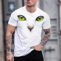 Animal Cat Print Vyriški marškinėliai Harajuku Mieli laisvi trumpomis rankovėmis madingi paprasti marškinėliai Dideli vyriški moteriški unisex drabužiai 3XL gray