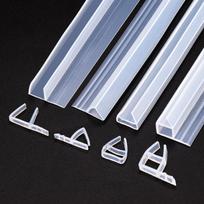 2 metrų H/F/U tipo stiklinių durų sandarinimo juostelė silikoninė vonia dušo juostelė skersvėjo kamštis biuro balkono durų ir langų sandarinimo juosta U Shape 8mm||U Shapex8mm