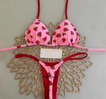 Nauji moteriški bikiniai su skeltu spausdinimu maudymosi kostiumėliai G-string paplūdimio atostogos S
