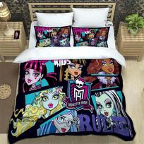 Monster High animacinių filmukų marginti patalynės komplektai Išskirtinis reikmenų rinkinys Antklodės užvalkalas Lovatiesės komplektas Patalynės komplektas Prabangi gimtadienio dovana EU Single 135x200cm