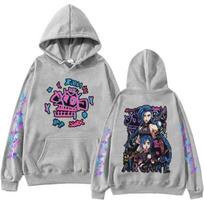 ElegancwCLOW Anime Arcane-Jinx Hoody Harajuku Hip Hop Hoodies & Sweatshirts Vyriški S