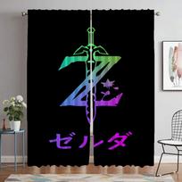 Zeldas Curtains for Bedroom Modern Living Room Curtains 2 Pieces Blackout Curtain Partition Shades Halloween Decoration Kitchen W50xH70cmx2pcs-CL