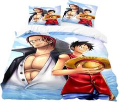 Anime VIENAS GABALAS patalynės komplektas Ruffy antklodės užvalkalas 3D spausdinimas antklodės užvalkalas užvalkalas pagalvei Vaikams Berniukams Paaugliams Miegamojo dekoravimas 135x200cm-2pcs