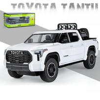 1/24 TOYOTA Tundra TRD pikapas visureigis, liejamo lydinio miniatiūrinis žaislinis automobilio modelis, patraukiamas atgal garso šviesos kolekcijos dovana berniukui balta