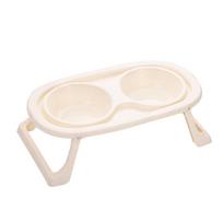 Nerūdijančio plieno kačių maisto ir vandens dubenėlis su paaukštintu sulankstomu stovu Folding high-foot double bowl